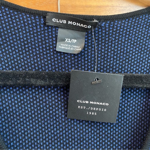 NWT Club Monaco Blue knitted over the knee Dress, Size XS - Picture 9 of 10